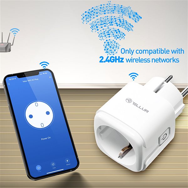 Okos konnektor Tellur WiFi Smart AC Plug, energy reading, 3680 W, 16 A, fehér Jellemzők/technológia