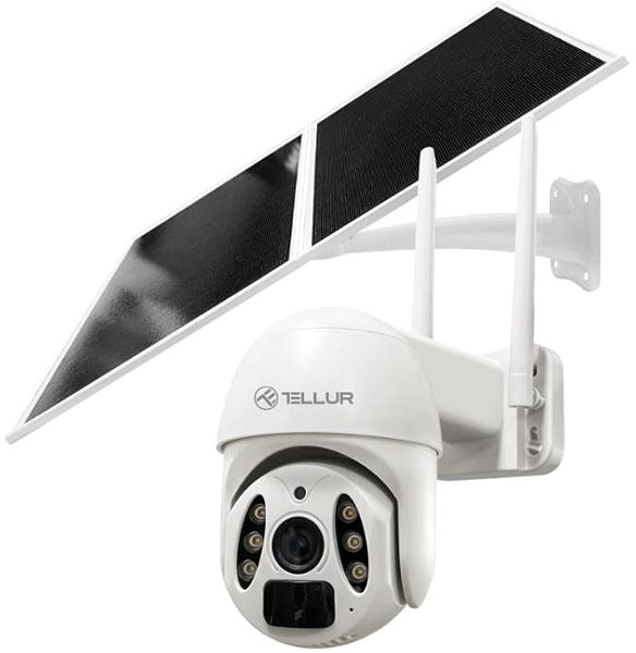 IP Camera Tellur WiFi Smart Solar Camera 20W, Ultra HD 2K, Pan + Tilt, IP65, PIR, outdoor, white ...