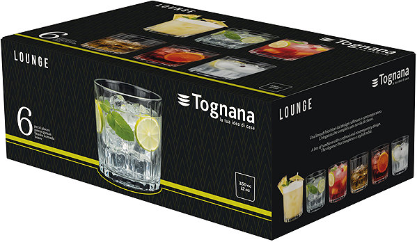 Glas Tognana Gläser 6-teiliges Set transparent 350 ml LOUNGE TRANSPARENTE ...