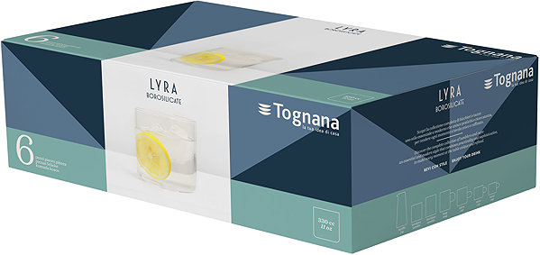 Glas Tognana Gläser Borosilikatglas 6-teiliges Set transparent 330 ml LYRA ...