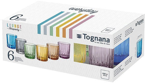 Glas Tognana Gläser-Set 6-tlg. bunt 350 ml LOUNGE RHAPSODY ...