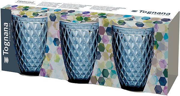 Glas Tognana Gläserset 3-teilig blau 260 ml DIAMOND AZZURRO ...