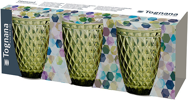 Glas Tognana Gläser 3-teiliges Set grün 260 ml DIAMOND VERDE ...