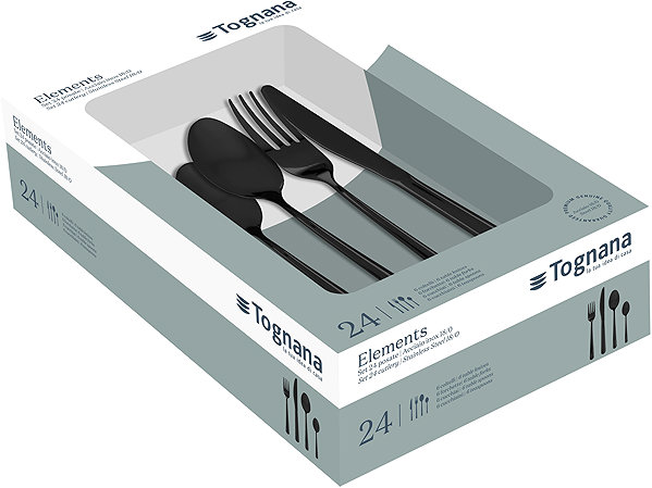 Besteck-Set Tognana 24-tlg. Besteckset ANTONY ELEMENTS schwarz ...