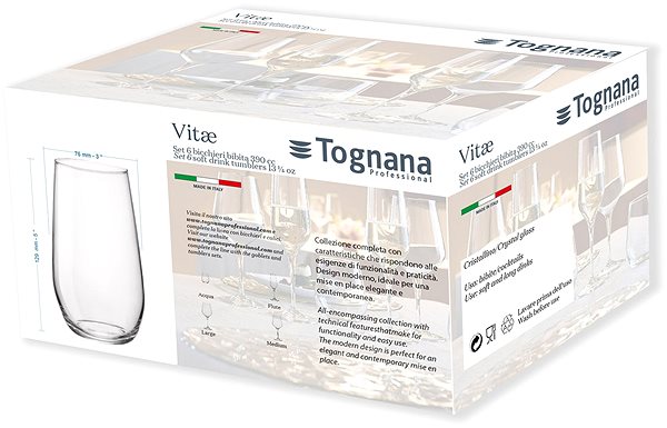 Pohár Tognana 6 db-os pohár 390 ml VITAE pohárkészlet ...