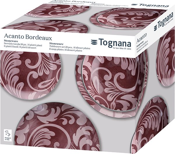 Étkészlet Tognana ACANTO BORDEAUX 18 db-os étkészlet ...