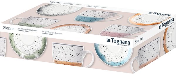 Csésze készlet Tognana IRIS SIENNA teáscsészekészlet csészealjakkal, 6 db, 200 ml ...