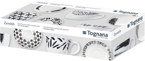 Csésze készlet Tognana IRIS ZENITH kávéscsészekészlet csészealjakkal, 6 db, 80 ml ...