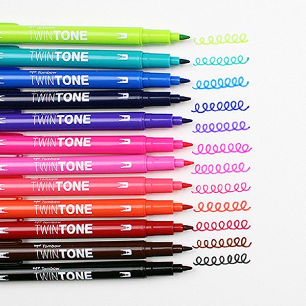 Fixy TOMBOW TwinTone Brights oboustranné - sada 12 ks ...