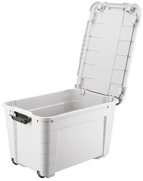 Aufbewahrungsbox Tontarelli Aufbewahrungsbox 4UP mit Deckel und Rädern 60 l creme-grau ...