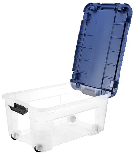 Aufbewahrungsbox Tontarelli Aufbewahrungsbox 4UP mit Deckel und Rädern 40 l transparent/blau ...