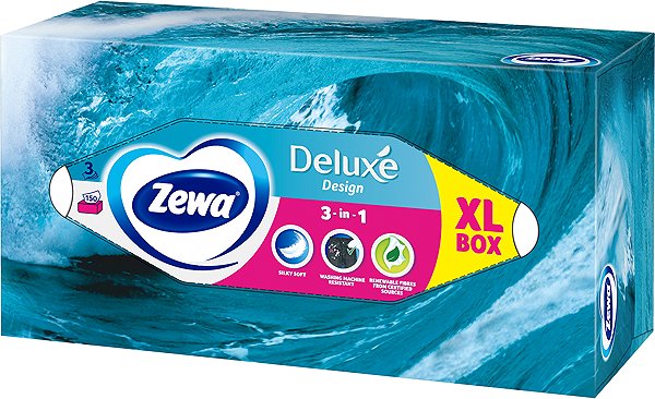 Papírzsebkendő ZEWA Deluxe Design Big Pack Box (150 db) ...