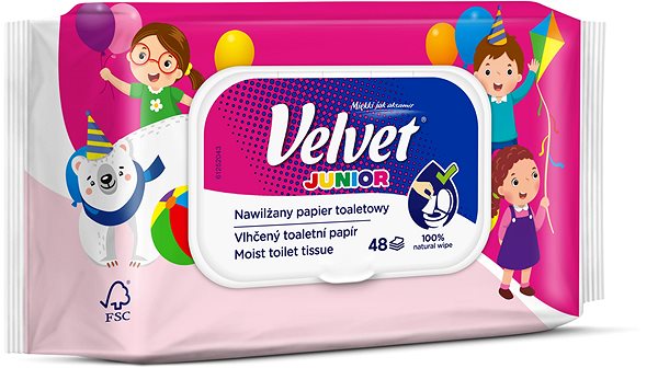 Vlhčený toaletní papír VELVET Junior (48 ks) ...
