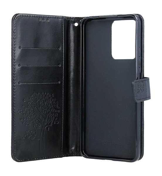 Pouzdro na mobil TopQ Pouzdro Xiaomi Redmi Note 12 knížkové Černý strom sovičky 111685 ...