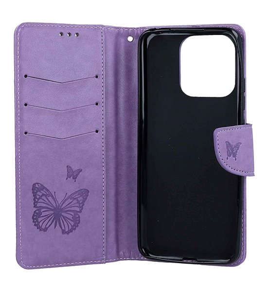 Puzdro na mobil TopQ Puzdro Xiaomi Redmi 12C knižkové Butterfly fialové 113207 ...