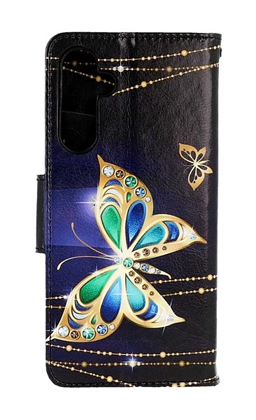 Pouzdro na mobil TopQ Pouzdro Samsung A34 knížkové Zlatý motýl 112578 ...