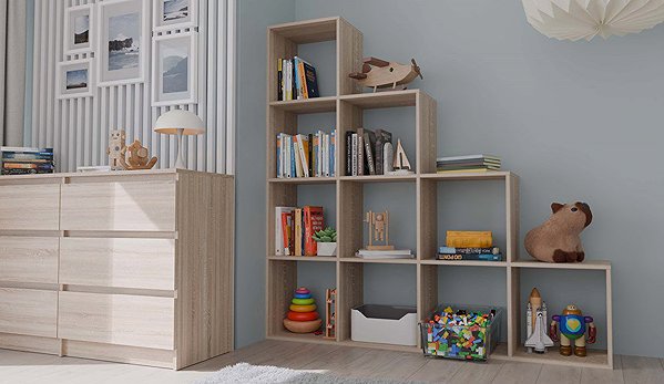 Shelving Unit Topeshop Step Shelf 4 × 4 sonoma ...
