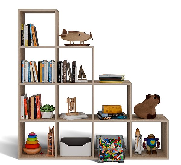 Shelving Unit Topeshop Step Shelf 4 × 4 sonoma ...
