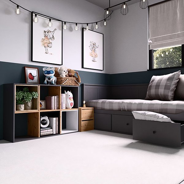 Shelving Unit Topeshop Malax Shelf 2x3 anthracite Artisan ...