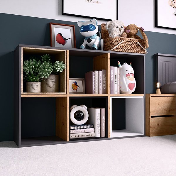 Shelving Unit Topeshop Malax Shelf 2x3 anthracite Artisan ...