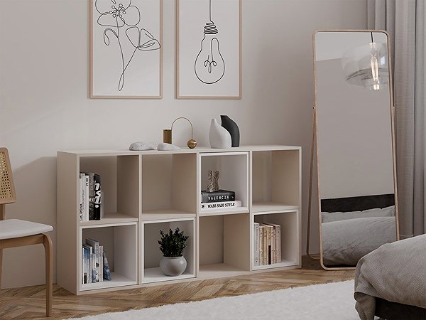 Shelving Unit Topeshop Malax Shelf 2 × 4 cashmere ...