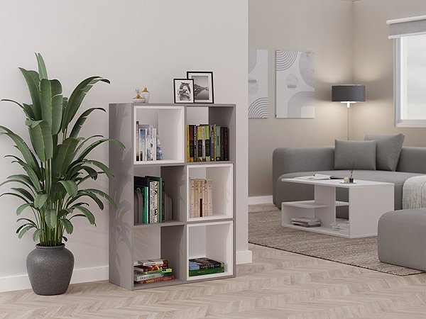 Shelving Unit Topeshop Malax Shelf 2 × 3 clay grey ...
