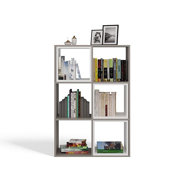 Shelving Unit Topeshop Malax Shelf 2 × 3 clay grey ...