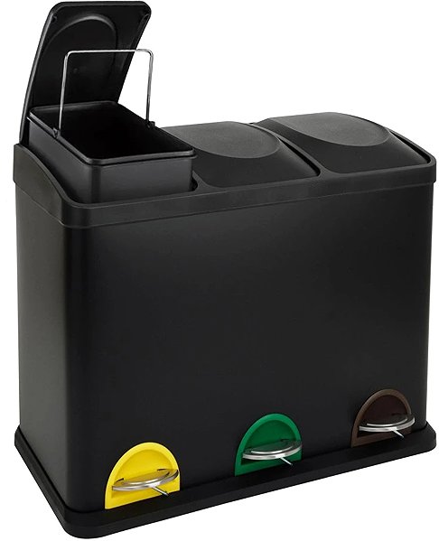 Rubbish Bin TORO Sorted waste bin black 45 l ...