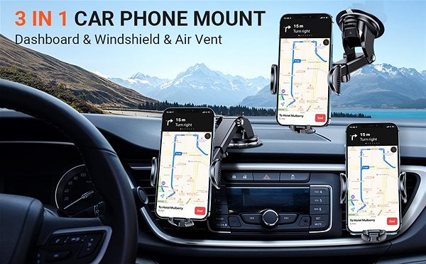 Phone Holder Torras TORRAS-Dashboard-Air Vent-Windshield Holder Black Features/technology