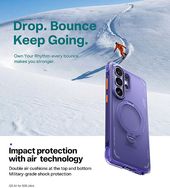 Handyhülle Torras Ostand Q3 Air Violet Surge Samsung Galaxy S26 Ultra ...