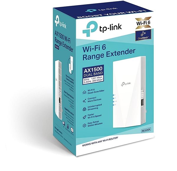WiFi Booster TP-Link RE500X WiFi6 Extender Packaging/box