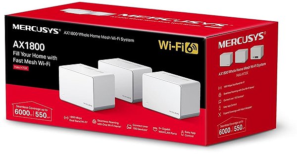 WiFi System Mercusys Halo H70X (3-pack), WiFi6 Mesh system ...