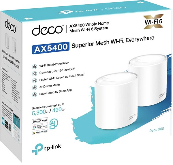 WiFi rendszer TP-Link Deco X60 AX5400 (2-pack) ...