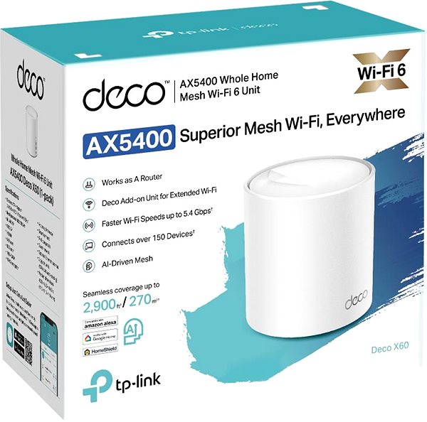 WiFi systém TP-Link Deco X60 AX5400 (1-pack) ...