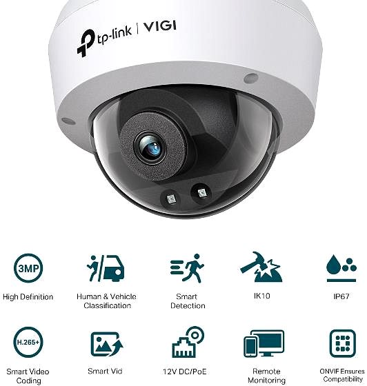 IP kamera TP-Link VIGI C230I(2.8mm) 3MP Dome Network Camera ...