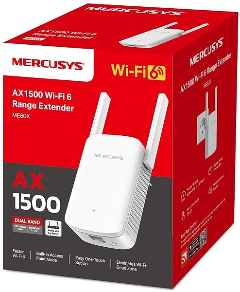 WiFi Booster Mercusys ME60X AX1500 Wi-Fi 6 ...