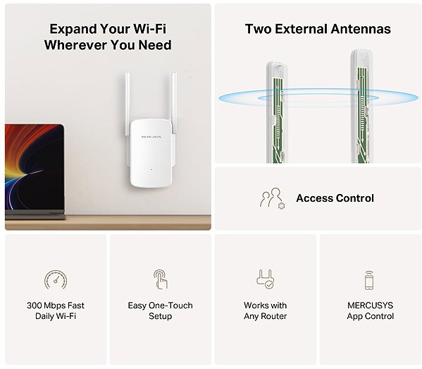 WiFi Booster Mercusys ME12 N300 ...