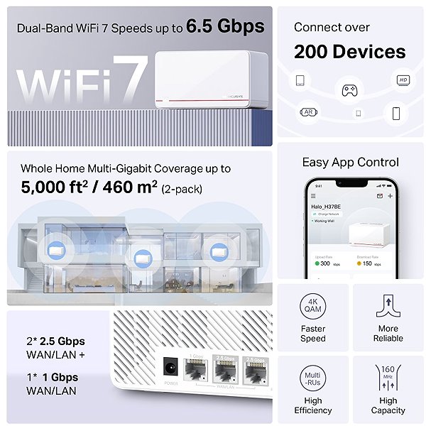 WLAN-System Mercusys Halo H37BE (2er-Pack) ...