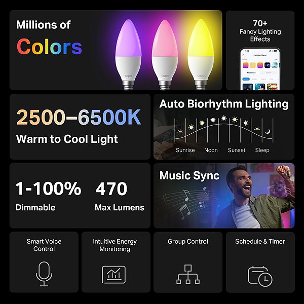 LED bulb TP-Link Tapo L430C Smart E14 .