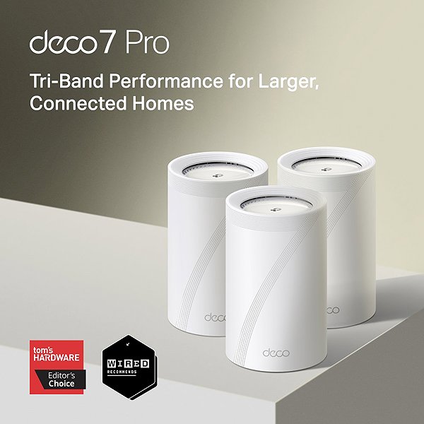 WiFi System TP-Link Deco BE68 Wi-Fi 7 BE14000 Tri-Band (3-pack) ...