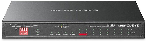 Switch Mercusys MS112GMP, 12xGb (8xPoE+) desktop switch ...
