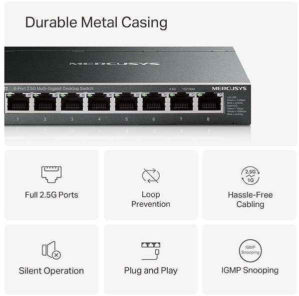 Switch Mercusys MS108GS-M2, 8-Port 2.5G ...
