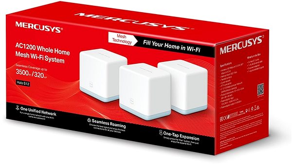 WiFi rendszer Mercusys Halo S12 (3 csomag) Csomagolás/doboz