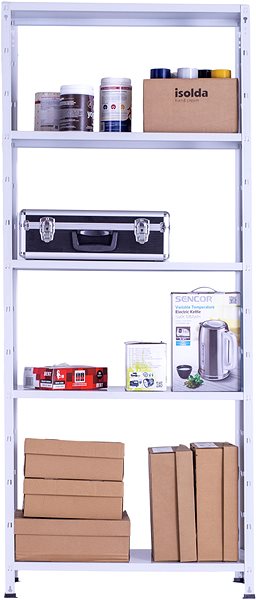 Shelving Unit Trestles Shelf rack 1800 × 750 × 300 mm, light grey, 5 shelves ...