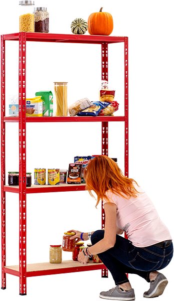 Shelving Unit Trestles Shelf rack 1+1 red ...