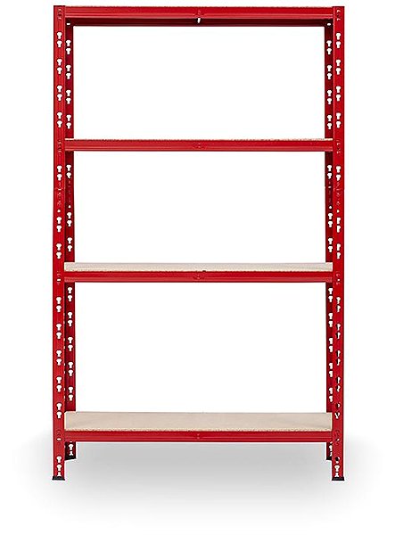 Shelving Unit Trestles Shelf rack 1800 × 900 × 400 mm, 4 shelves, red ...