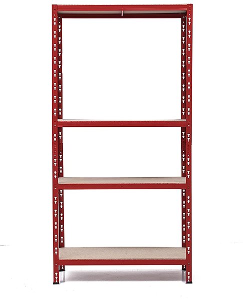 Shelving Unit Trestles Shelf rack 1800 × 900 × 450 mm, 4 shelves, red ...