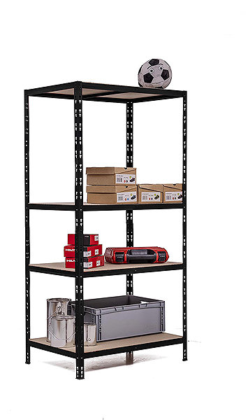 Shelving Unit Trestles Shelf rack 1800 × 900 × 500 mm, 4 shelves, black ...