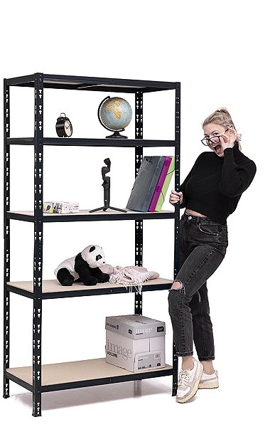 Shelving Unit Trestles Shelf rack 1800 × 900 × 500 mm, black ...