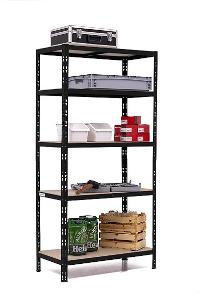Shelving Unit Trestles Shelf rack 1800 × 900 × 500 mm, black ...